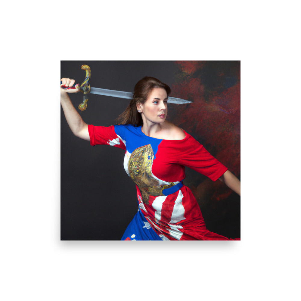 Women on the Rise (Red/White/Blue) 10” x 10” Poster