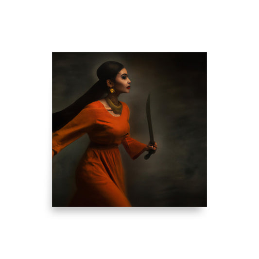 Women on the Rise (Orange) 10” x 10” Poster